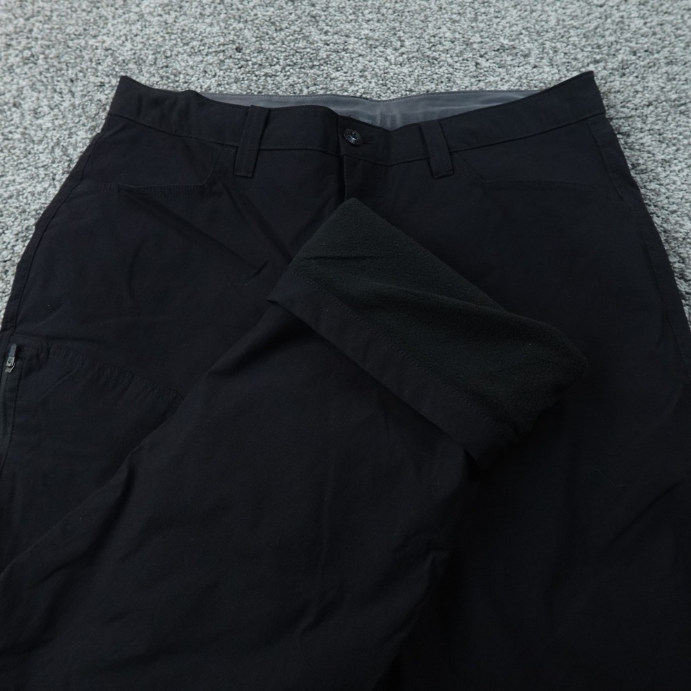 Eddie Bauer Pants Mens 34X30 Black Fleece Lined Tech Cargo Performance Stretch